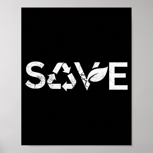 Red de aarde recycle symbool milieuvriendelijke aa poster (Voorkant)