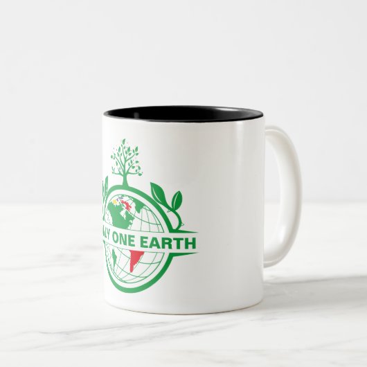 Red de aarde Red het leven Tweekleurige Koffiemok (Voorkant rechts)