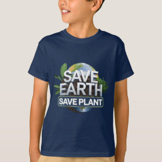 "Red de aarde, red het milieuontwerp van het Plant T-shirt