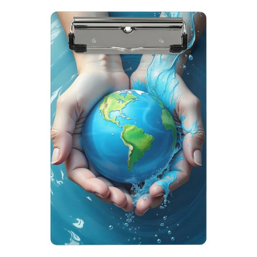 “Red de aarde Waterplaneet  Mini Klembord (Voorkant)