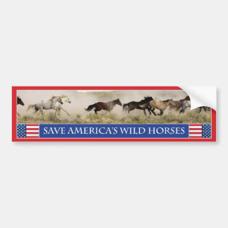Red de Amerikaanse Bumpersticker voor wilde paarde