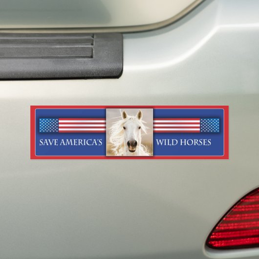 Red de Amerikaanse Bumpersticker voor wilde paarde (Op auto)