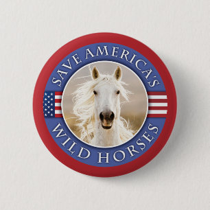 Red de Amerikaanse Button voor wilde paarden