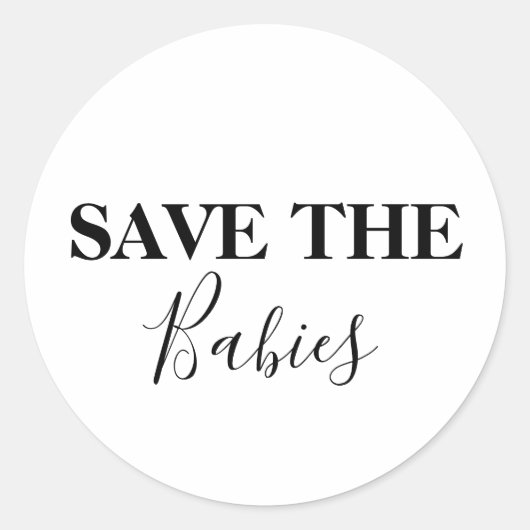 Red de baby's Pro-Life Anti-Abortus Ronde Sticker (Voorkant)