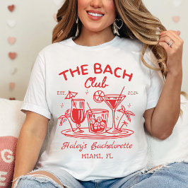 Red de Bach Club Cocktail Beach Bachelorette T-shirt