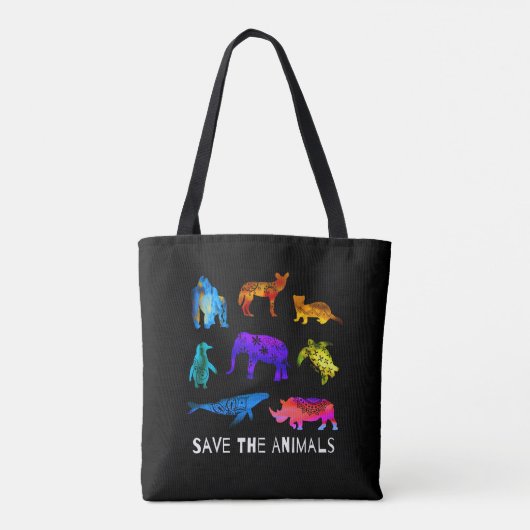 Red de bedreigde dieren tote bag (Achterkant)
