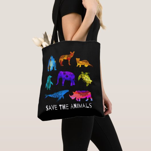 Red de bedreigde dieren tote bag (Dichtbij)