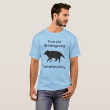 Red de bedreigde Tasmaanse duivel zwart silhouet