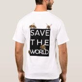 Red de Bee! Red de wereld! Boxed Bee T-shirt (Achterkant)