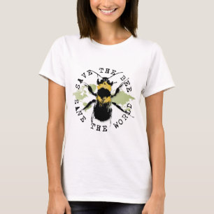 Red de Bee! Red de wereld! Collectie Medallion T-shirt