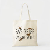 Red de Bee! Red de wereld! Live Design Tote Bag (Voorkant)