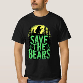Red de beren Natuurbehoud Grunge Woud T-shirt