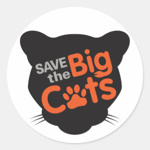 Red de Big Cats Classic ronde Sticker, glanzend Sticker