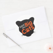 Red de Big Cats Classic ronde Sticker, glanzend Sticker (Envelop)