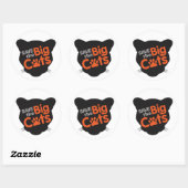 Red de Big Cats Classic ronde Sticker, glanzend Sticker (Vel)