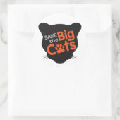 Red de Big Cats Classic ronde Sticker, glanzend Sticker (Tas)