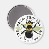 Red de bij...Red de wereld! Koelkast Magneet (Voorkant / Achterkant)