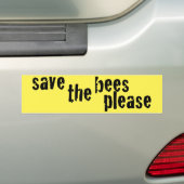 Red de Bijen Alsjeblieft Gele Bumpersticker II (Op auto)