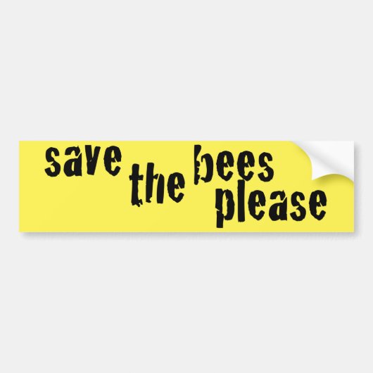 Red de Bijen Alsjeblieft Gele Bumpersticker II (Voorkant)