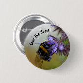 "Red de bijen!" badge Ronde Button 5,7 Cm (Voorkant /achterkant)