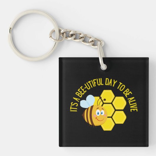 Red de Bijen BEE Leus Citaten Bewustzijn Geschenke Sleutelhanger (voorkant)