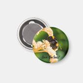"Red de bijen" Bee op een bloem magneet (Voorkant / Achterkant)