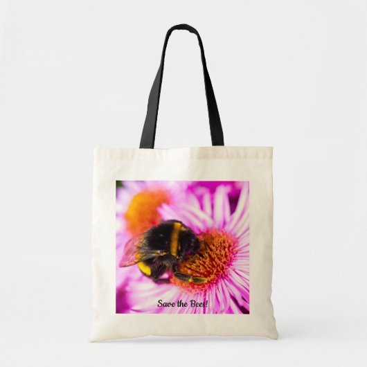 "Red de bijen" Bee op een Canvas tas (Voorkant)