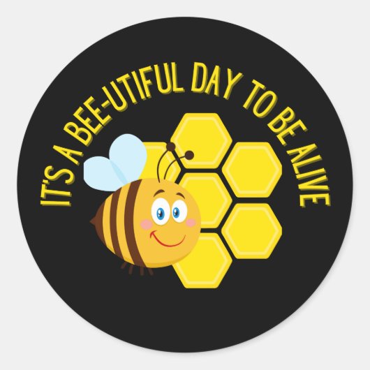Red de Bijen BEE Slogan Quotes Bewustzijn Geschenk Ronde Sticker (Voorkant)
