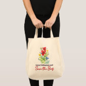 Red de Bijen Bloemige Boodschappentas Tote Bag (Voorkant (product))
