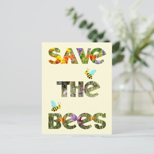 Red de bijen briefkaart (Staand voorkant)