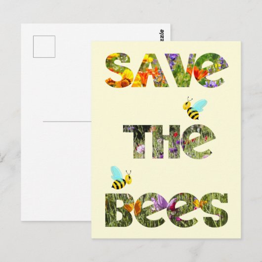 Red de bijen briefkaart (Voorkant / Achterkant)