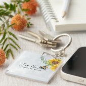 Red de Bijen - Citaten, Leus Spreuken Zonnebloemen Sleutelhanger (Voorkant Rechts)