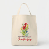 Red de bijen Floral Canvas tas (Voorkant)