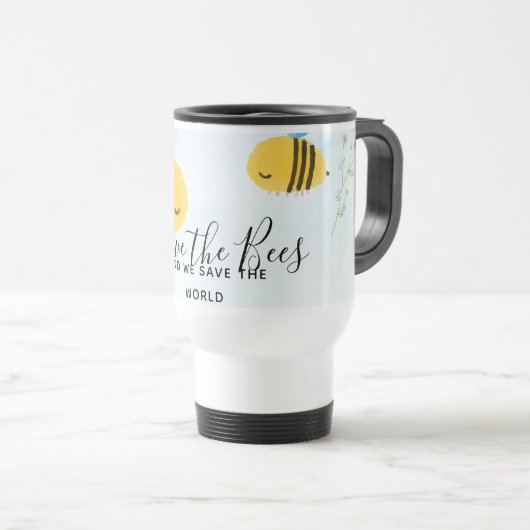 Red de Bijen Gepersonaliseerde Citaten Spreuken Sl Reisbeker (Voorkant rechts)