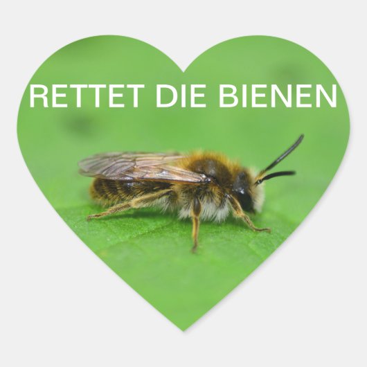 Red de bijen hart sticker (Voorkant)