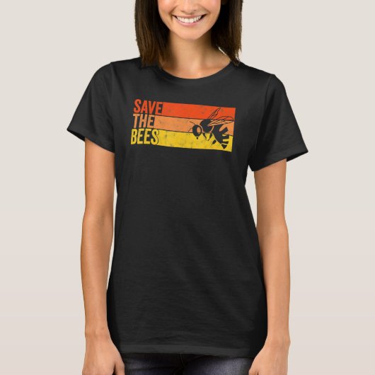 Red de Bijen Hommels Retro Imker T-shirt (Voorkant)