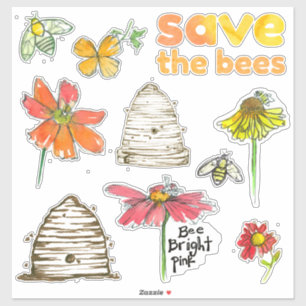 Red de bijen honing bij de slaap sticker