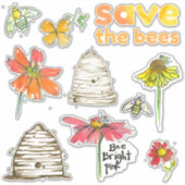 Red de bijen honing bij de slaap sticker (Voorkant)