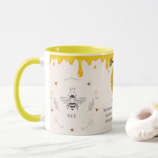 Red de Bijen Inspirerende Bij Honing Liefhebber Ca Mok (Met donut)
