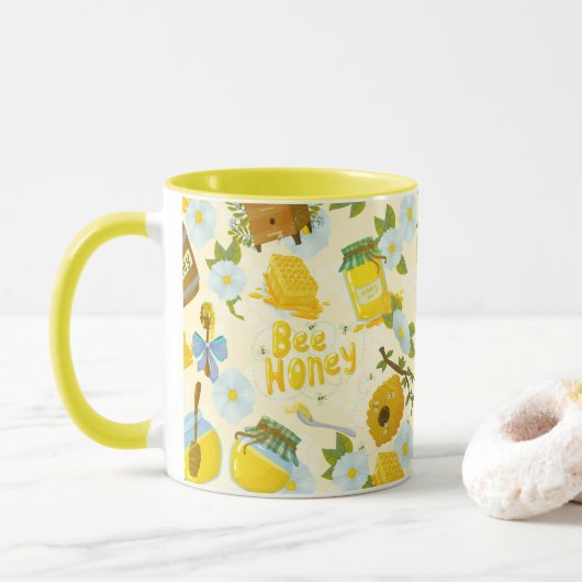 Red de Bijen Inspirerende Bij Honing Liefhebber Ca Mok (Met donut)