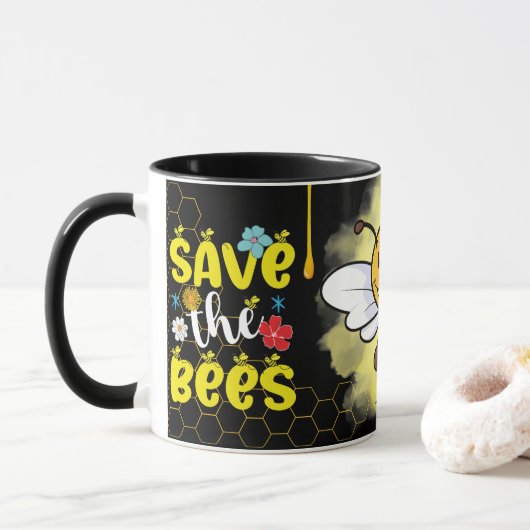 Red de Bijen Inspirerende Bij Honing Liefhebber Ca Mok (Met donut)