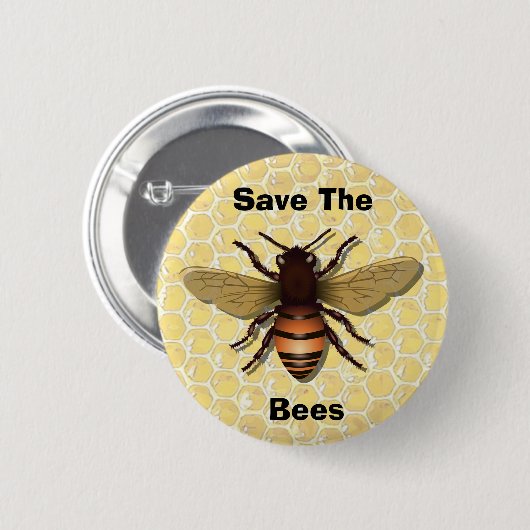 Red de bijen, menselijke Button (Voorkant /achterkant)