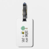 Red de bijen, Plant meer bomen! Bagagelabel (Achterkant verticaal)