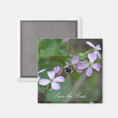 Red de bijen... Radijs bloemen magneet (Voorkant / Achterkant)