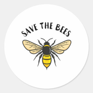 Red de bijen Red onze planeet imker honingaarde Ronde Sticker
