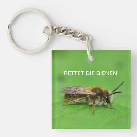 Red de bijen sleutelhanger (voorkant)