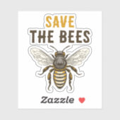 Red de bijen sticker met  honingbij (Vel)