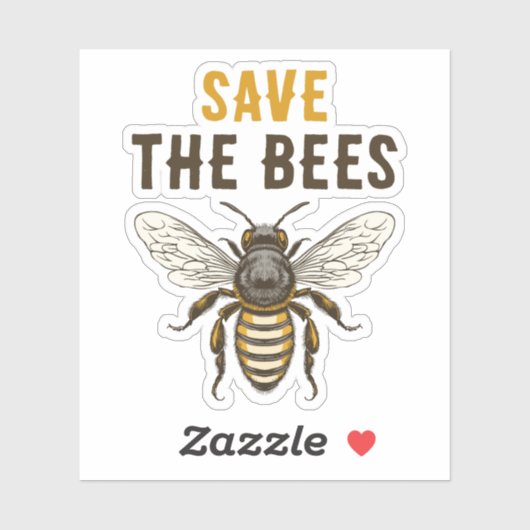 Red de bijen sticker met honingbij (Vel)