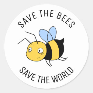 Red de Bijen, Vermoeide Werkbij Ronde Sticker