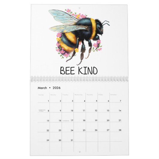 Red de bijen vriendelijk vliegende insectenwetensc kalender (Mar 2026)